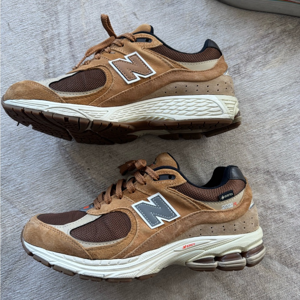 New Balance Brown and Tan Retro Sneakers with Suede and Mesh